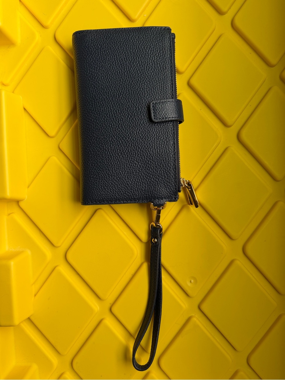 NEW MICHAEL KORS Jet Set Navy Blue Pebbled Leather Wallet Wristlet - Picture 2 of 8